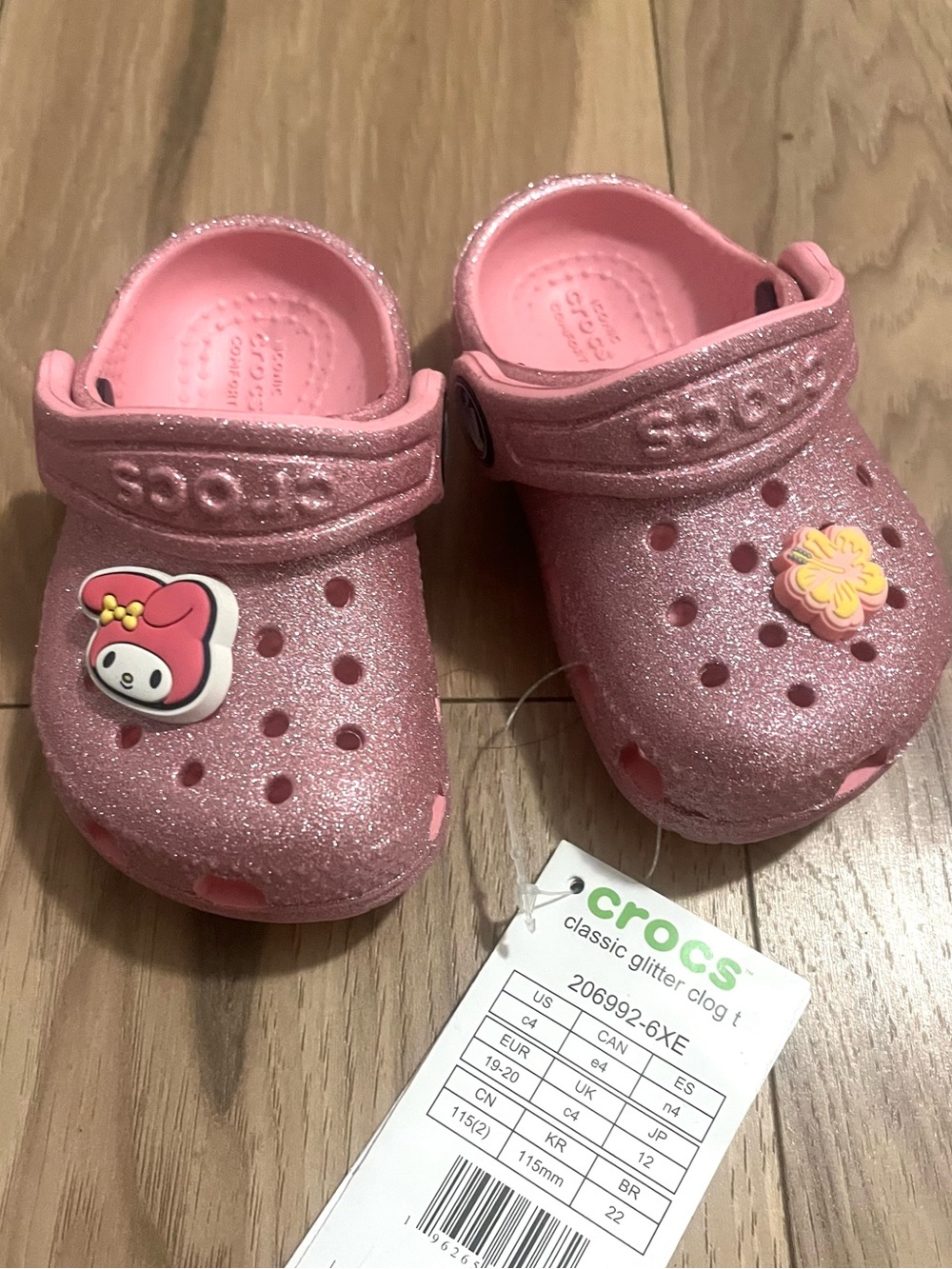 Pink glitter CROCS